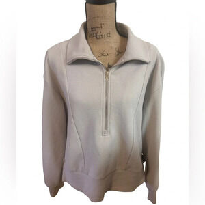 ANRABESS WOMEN HALF ZIP CROPPED SWEATSHIRT QUARTER ZIP UP RIB KNIT PULLOVER,‎ M